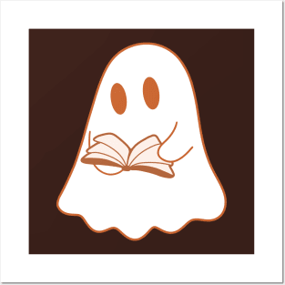 A cute, reading ghost with a book Posters and Art